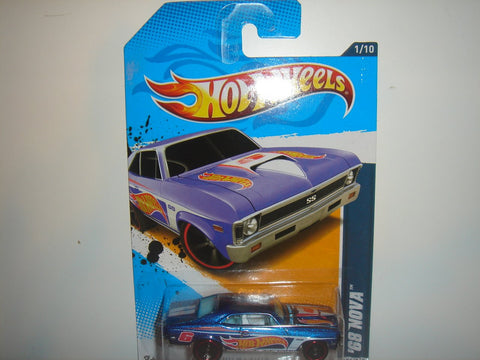 2012 Hot Wheels HW Racing 68 Chevy Nova Blue #171/244