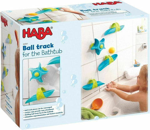 HABA Bathtub Ball Track - 6 Piece Play Set - Fosters Experimentation & Creativity for Ages 3 and Up
