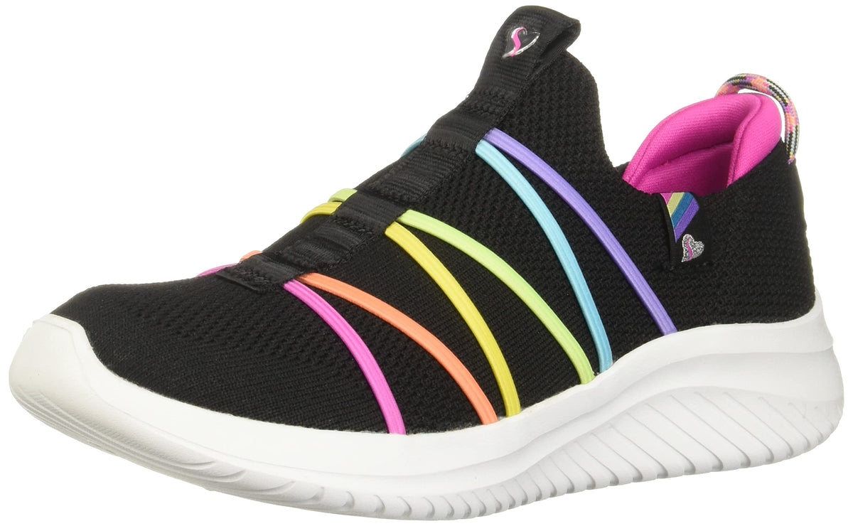 Skechers Ultra Flex 3.0 Sneaker, Black/Multi, 12 US Unisex Little Kid