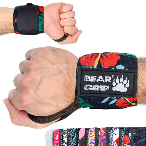 BEAR GRIP SPECIAL EDITION Premium weight lifting wrist support wraps (Tribal, 18 Inches)