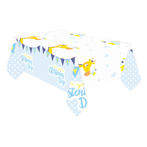 amscan On Your Christening Day Blue and White Table Cover