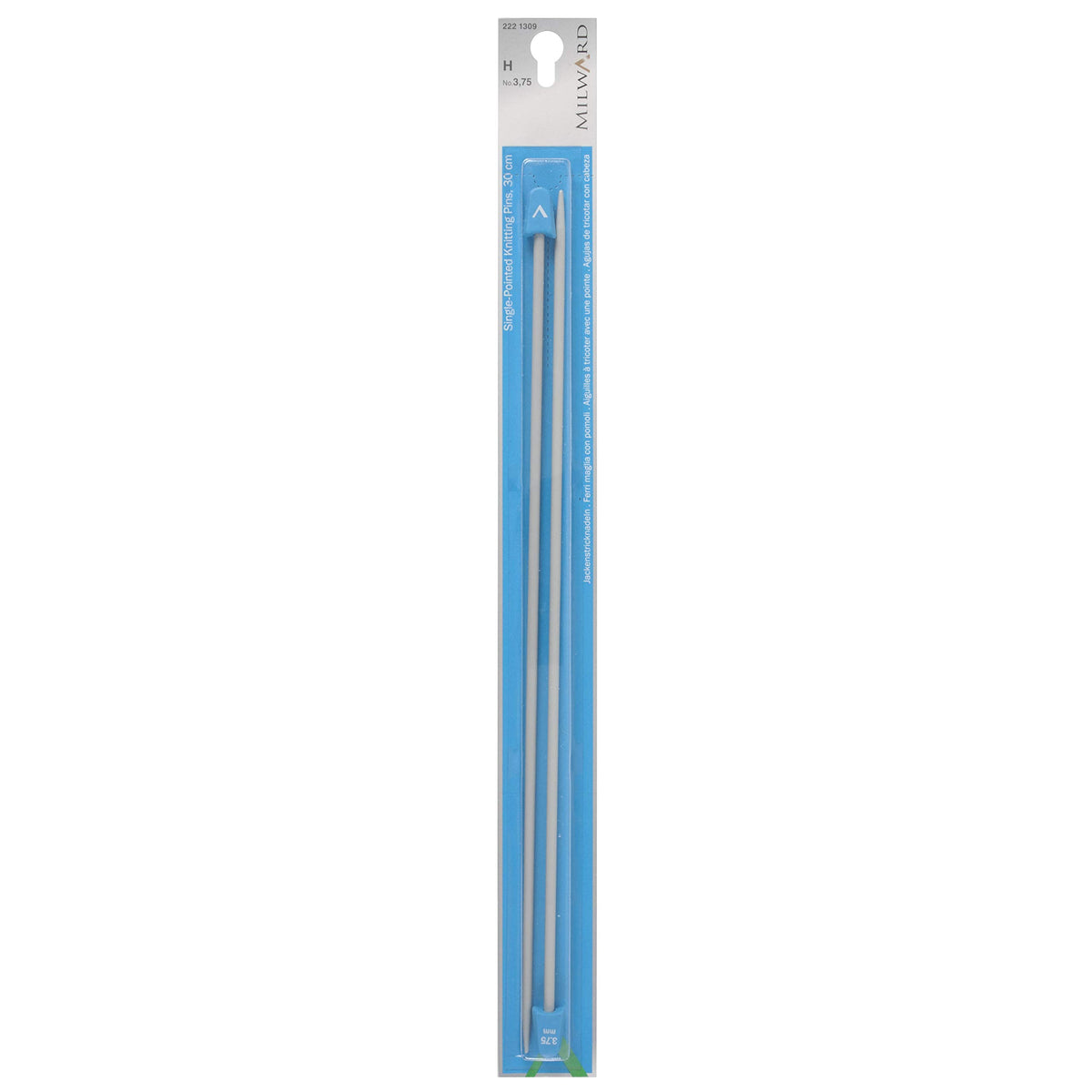 MILWARD Single Point Knitting Needles, 30cm, Silver Grey, 3,75 mm