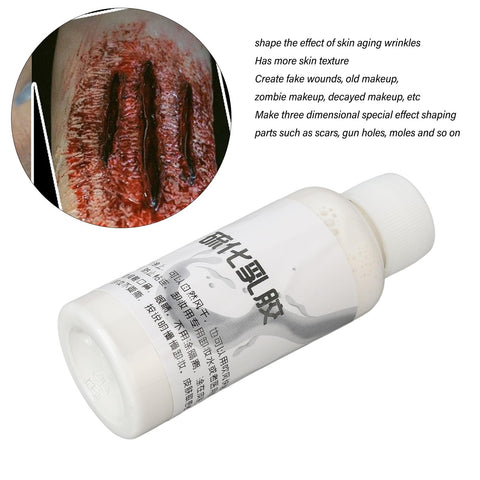 Liquid Latex, 50 Ml Halloween Makeup Horror Scars Wounds Liquid Latex Makeup for Scars Wound Making Special Effects Film TV Latex Special Effects Make Up Set