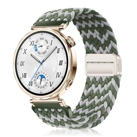 YealRed 18mm Nylon Strap Compatible with Huawei Watch GT 5 / Watch GT 4 41mm, Magnetic Buckle Sport Band, Replacement Strap for Men and Women for Huawei Watch GT 5 / Watch GT 4 41mm (Gray-green)