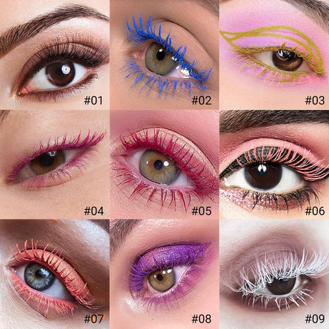 Colored Mascara for Eyelashes with Comb Set,Colorful Waterproof Mascara Long lasting Charming Voluminous Mascara for Women Cruelty Free Vegan Eye Makeup (1Pc 06#light pink)