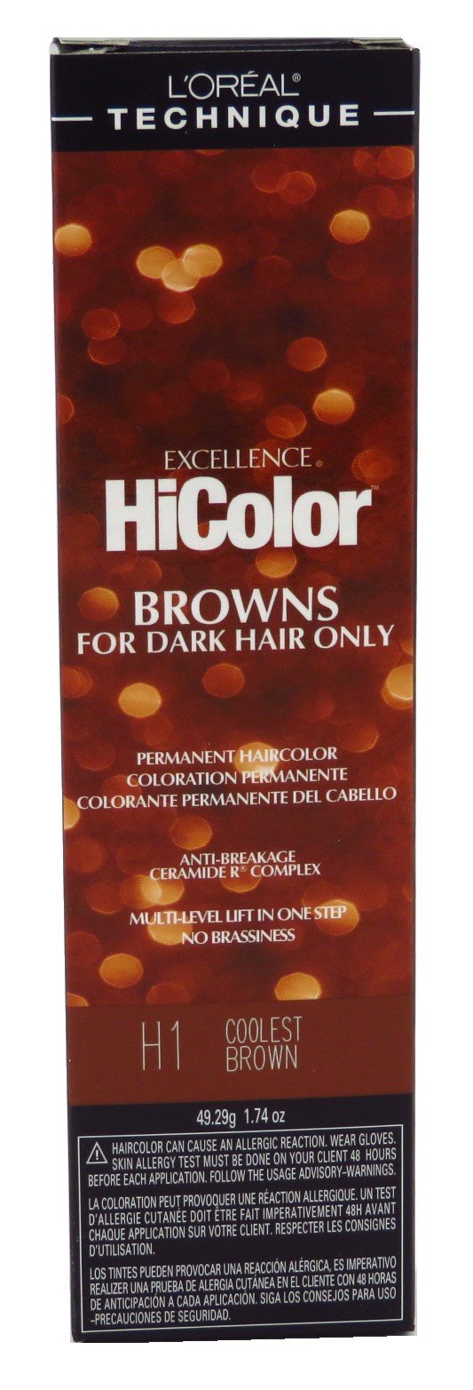 Loreal Excellence Hicolor H01 Tube Coolest Brown 1.74 Ounce (51ml) (3 Pack)