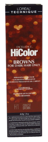 Loreal Excellence Hicolor H01 Tube Coolest Brown 1.74 Ounce (51ml) (3 Pack)