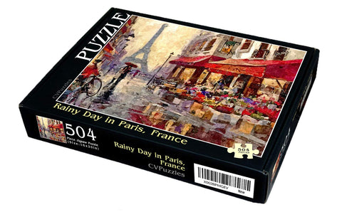 CVPuzzles Rainy Day in Paris, France 504 Piece Jigsaw Puzzle 16" X 20"