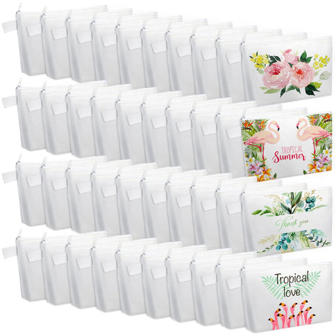 Saintrygo 40 Pcs Blank Canvas Bag Sublimation Cosmetic Canvas Pouch (5 x 8 x 1.8 Inches)