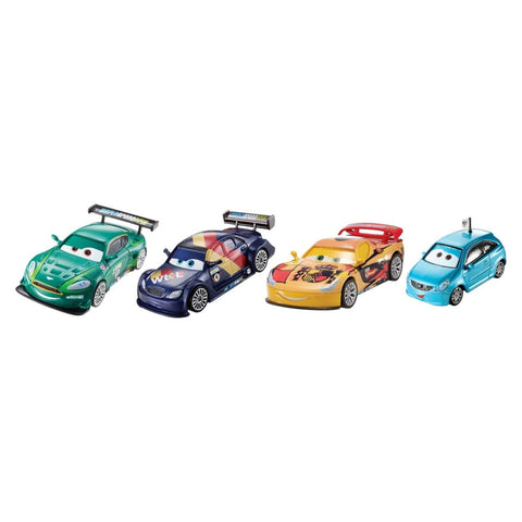 Disney / Pixar CARS Movie Exclusive 1:55 Die Cast Cars Race Day Fan 4-Pack #3 [Alloy Hemberger, Max Schnell, Nigel Gearsley & Miguel Camino]