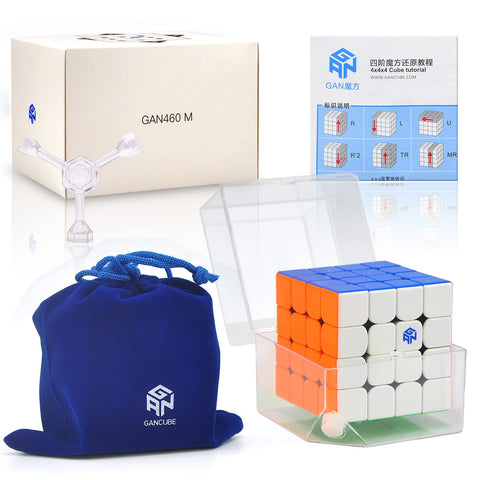 GAN 460 M Magnetic Speed Cube, 4X4X4 Magnetic Master Cube,Stickerless Puzzle Toy for Kids Boys Girls and Adults