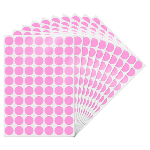 YIKIADA Pink 19 mm Round Stickers Self-Adhesive Circle Labels Color Coding Dot Decals for Office School Home 700 Pieces