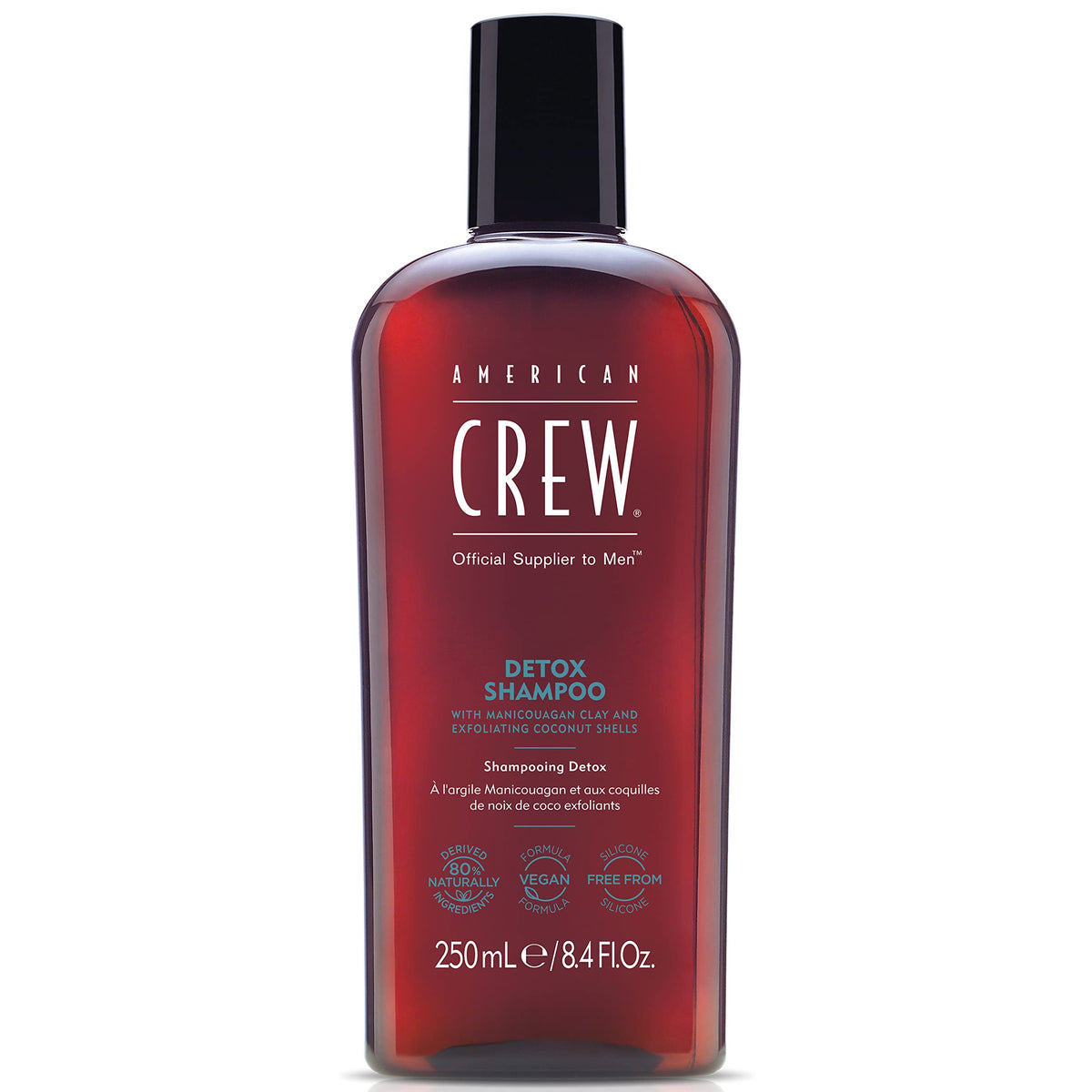 American Crew Detox Shampoo for Men, Naturally Derived, Vegan Formula, Citrus Mint Fragrance, 8.45 Fl Oz