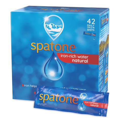 Spatone 100% Natural Iron Supplement (42 Sachets), Daily Convenient Liquid Iron Sachets, Nothing Artificial, Better Absorption than Tablets, Less Side Effects, Original Flavour