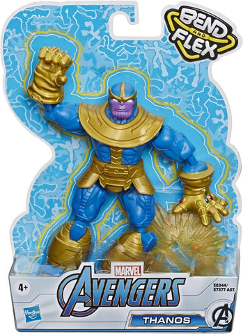 Avengers Marvel Bend and Flex Action Figure Toy, 6-Inch Flexible Thanos Figure, Includes Blast Accessory, for Kids Ages 4 and Up