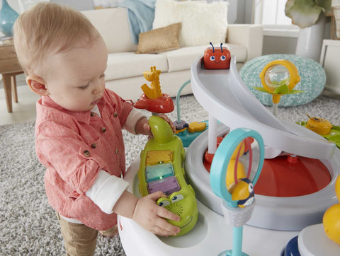 Fisher-Price Baby to Toddler Toy 2-In-1 Sit-To-Stand Activity Center with Music Lights and Spiral Ramp, Spin ÃƒÂ¢Ã¢â€šÂ¬Ã‹Å“N Play Safari