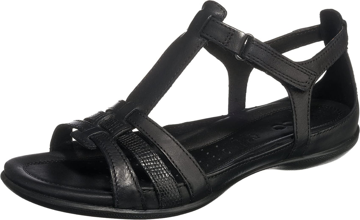 Ecco Womens Flash T-Strap Gladiator Sandal, Black, 43 EU/12-12.5 M US