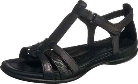 Ecco Womens Flash T-Strap Gladiator Sandal, Black, 43 EU/12-12.5 M US