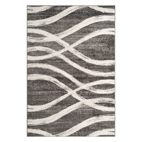 SAFAVIEH Adirondack Collection Area Rug - 6' x 9', Grey & Cream, Modern Wave Distressed Design, Non-Shedding & Easy Care, Ideal for High Traffic Areas in Living Room, Bedroom (ADR125B)