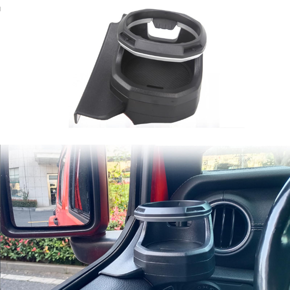 Window Cup Holder is Compatible with 2018-2024 Jeep Wrangler JL and Gladiator JT, Door Cup Holder and Drink Holder (Driver Side)