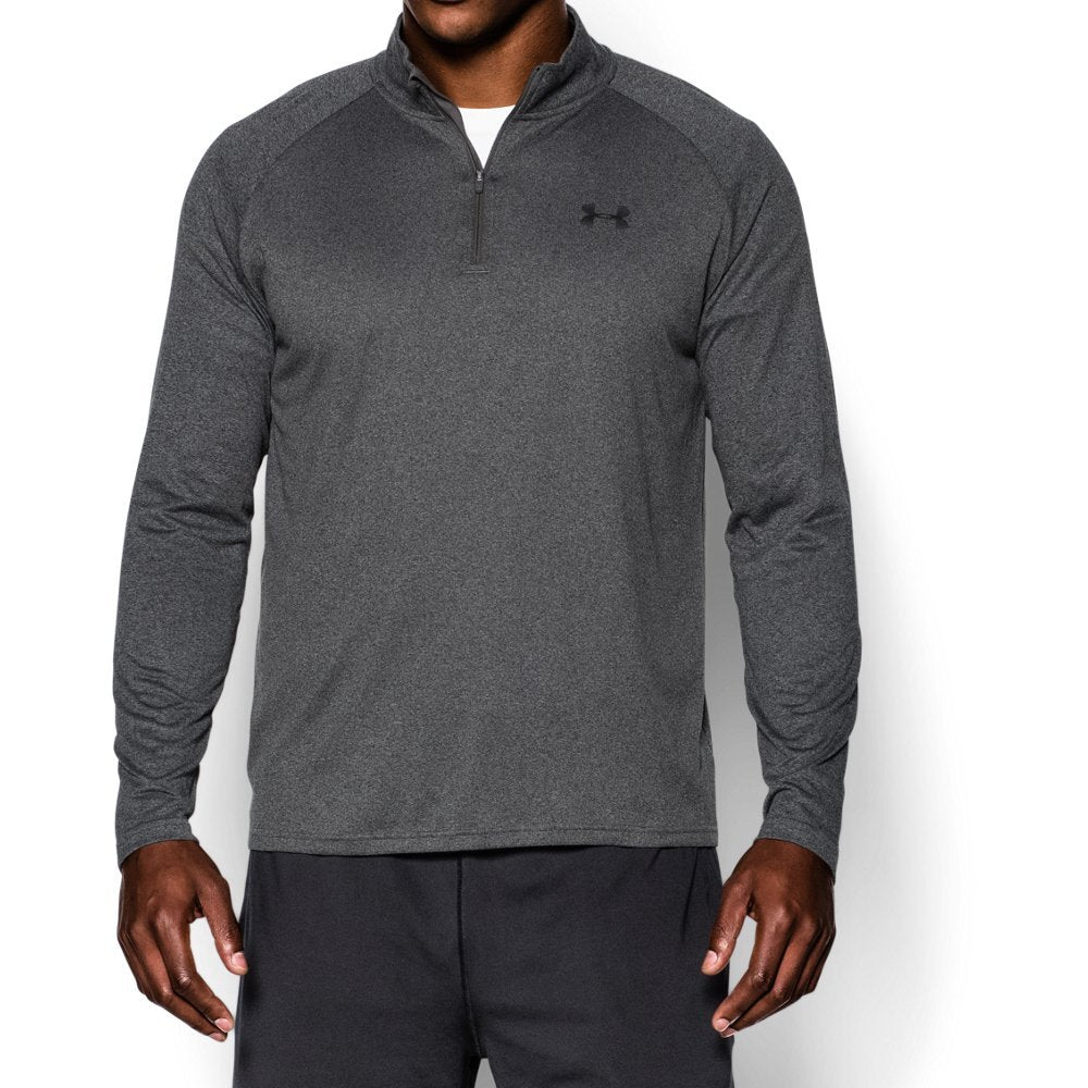 Under Armour Tech 1/4 Zip Men's Long-Sleeve Shirt, Carbon Heather / Black (090), X-Large