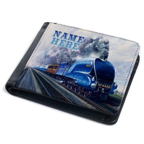KRAFTYGIFTS Mallard Steam Train Wallet Mens Bi-Fold Coin Card Holder Trainspotter Personalised MS01
