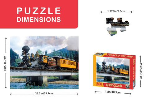 Springbok Puzzles - Durango Express - 500 Piece Jigsaw Puzzle - Large 18 Inches by 23.5 Inches Puzzle - Made in USA - Unique Cut Interlocking Pieces