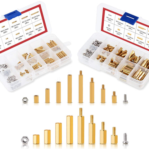 Hilitchi 240 M2 M3 Brass Male Female Spacer Standoff Screw Nuts Assortment Kit