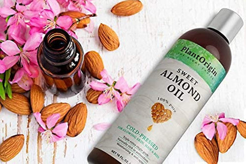 Sweet Almond Oil By Plantorigin16 Fl Oz, 100% Pure And Hexane Free, Cold Pressed Ideal For Skin And Hair