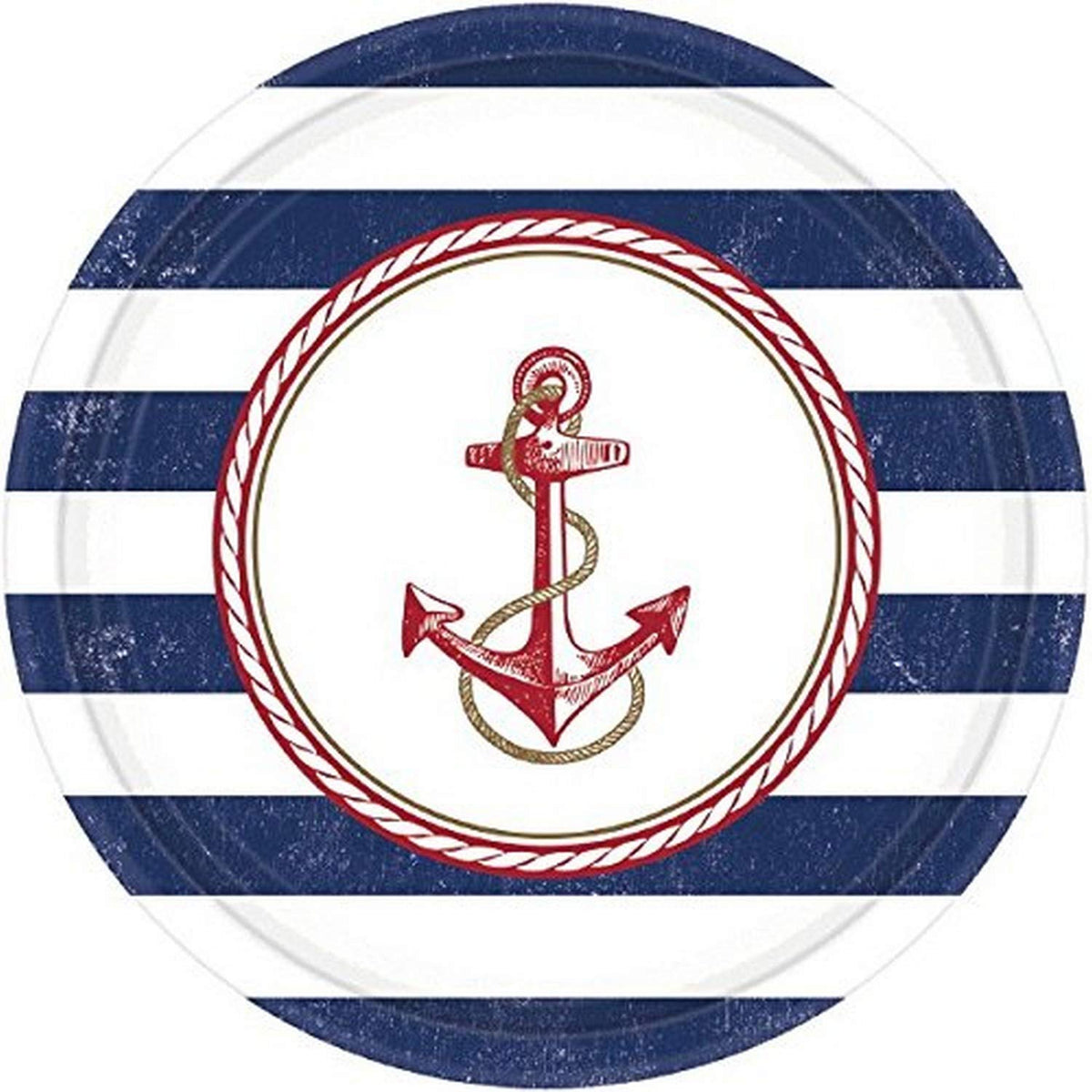 Amscan Anchors Aweigh Party Plates, 10.5", 8 Ct.