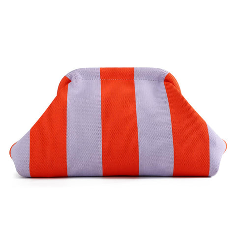 Ynport Woven Clutch Purses for Women Casual Crochet Dumpling Handbags Small Cloud Purse Summer Beach Bag, Orange & Purple, One Size