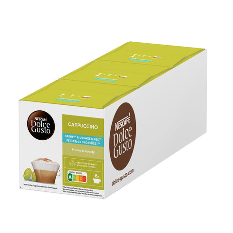 NESCAFE Dolce Gusto Skinny Cappuccino, Pack of 3 (Total 48 Capsules, 24 Servings)