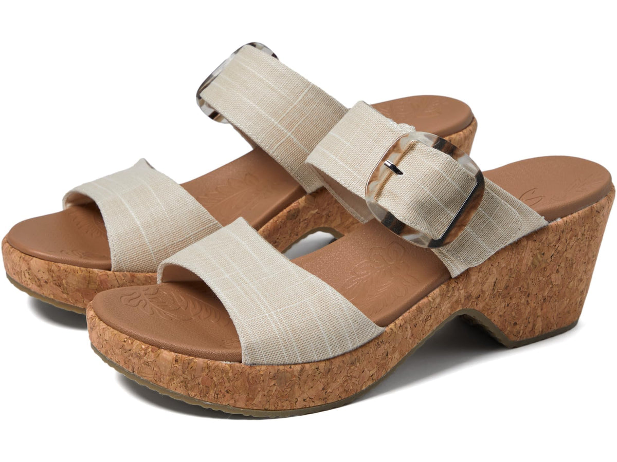 Skechers Women's Brystol Wedge Sandal, Natural, 9