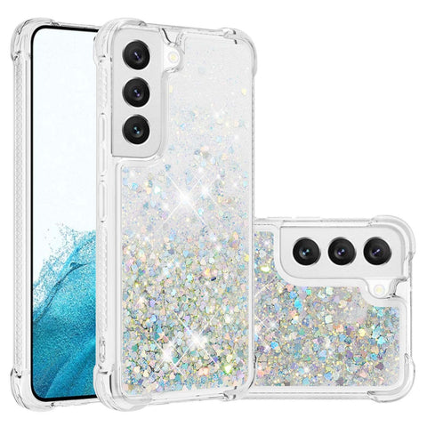 MEIKONST Samsung Galaxy S23 Plus Case Bling Quicksand Clear Soft TPU Silicon Shockproof Bumper Cover with Glitter Shiny Flowing Liquid Case Cover for Samsung Galaxy S23 Plus Silver YBW