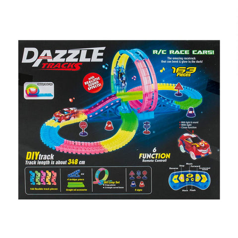 VIPER Track Set Glow in the Dark Racetrack for Kids RCR RC Racer Set, Multi-Coloured Construction Toy For Boys or Girls (326pcs)