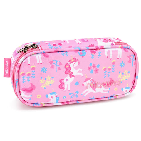 mibasies Girls Pencil Case for Kids, Unicorn Pencil Pouch Boys Pen Box (Flower Unicorn)