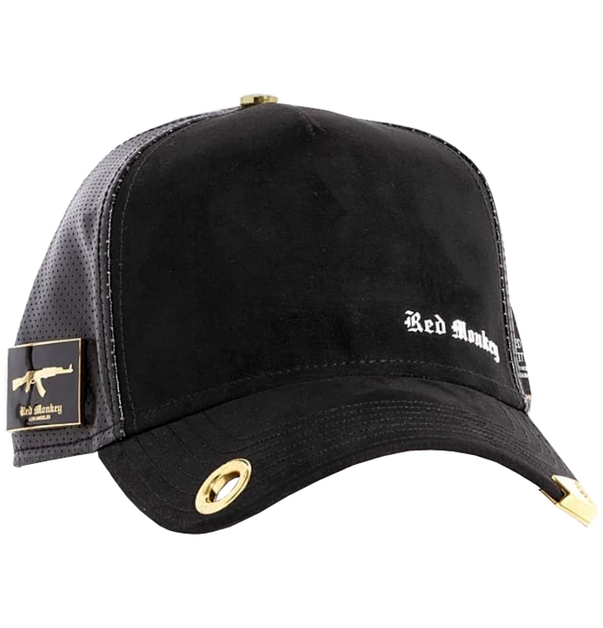 Red Monkey Blown Away RM1419 Limited Edition Fashion Unisex Mesh Trucker Snapback Hat Cap | 3 Colors (Black)