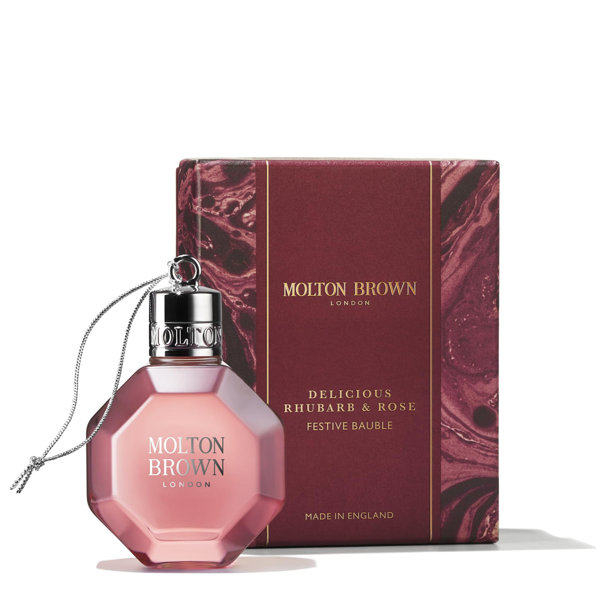 Molton Brown Delicious Rhubarb & Rose Festive Bath & Shower Gel Bauble
