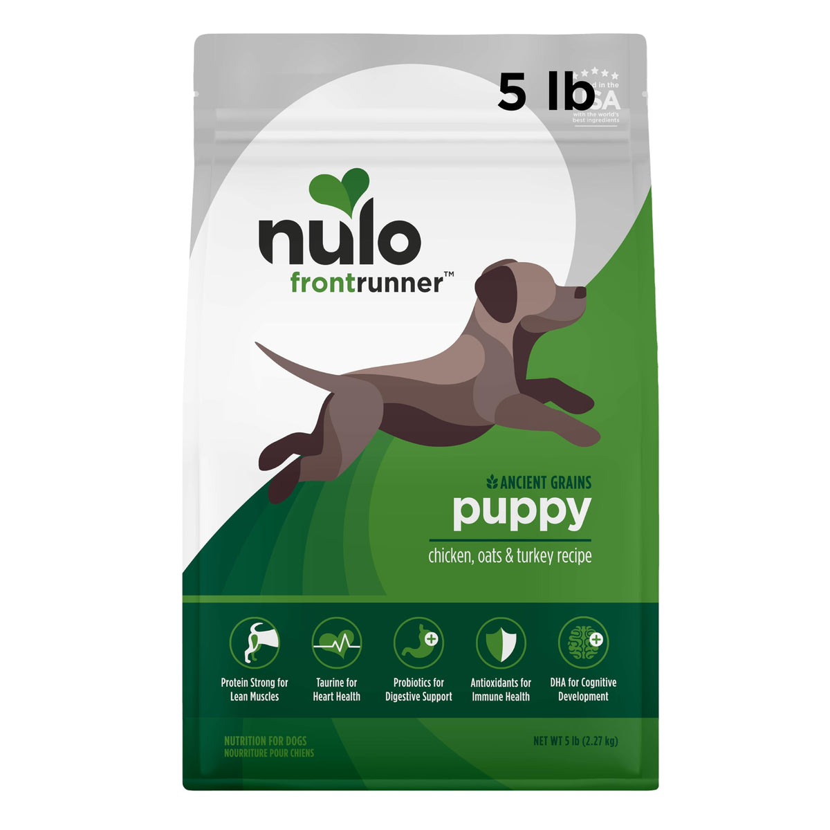Nulo Frontrunner All Breed Puppy Food, Premium Dry Small Kibble Puppy Food, Ancient Grains Promote Fullness with BC30 Probiotic & DHA to Boost Cognitive Development