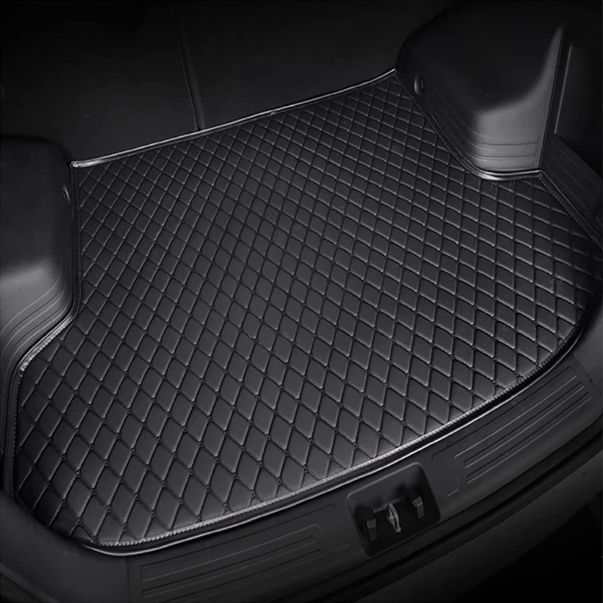 StRoux Car Leather Boot Liner Mats for BMW X1 F48 2015-2023, Tailored Rear Trunk Carpet Luggage Mat Cargo Tray Protector Liners Anti-Scratch Pad Auto Interior Accessories,A/All-Black