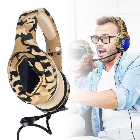 gernie Wired Gaming Headset Color Head Mounted Camouflage Headphone Earphone Headphones for M1 Game, Headsets (Desert Camo), gerniewci2u1gf8x-11