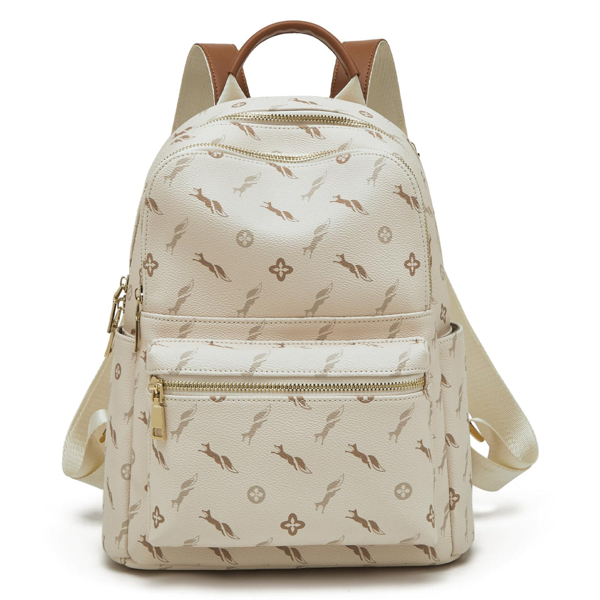FOXLOVER PVC Vegan Leather Backpack Purses for Women Fashion Designer Daypack Ladies Convertible Travel Work Shoulder Bag