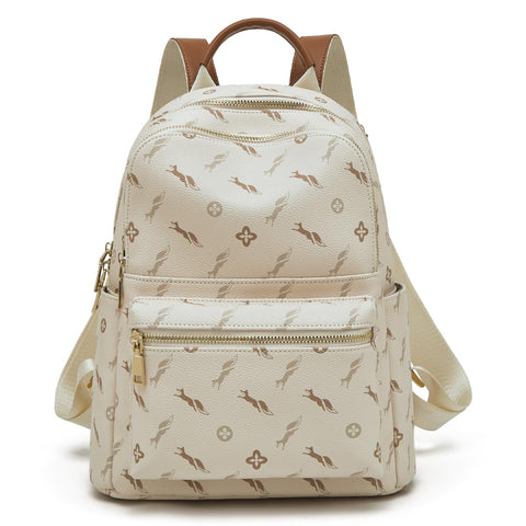 FOXLOVER PVC Vegan Leather Backpack Purses for Women Fashion Designer Daypack Ladies Convertible Travel Work Shoulder Bag