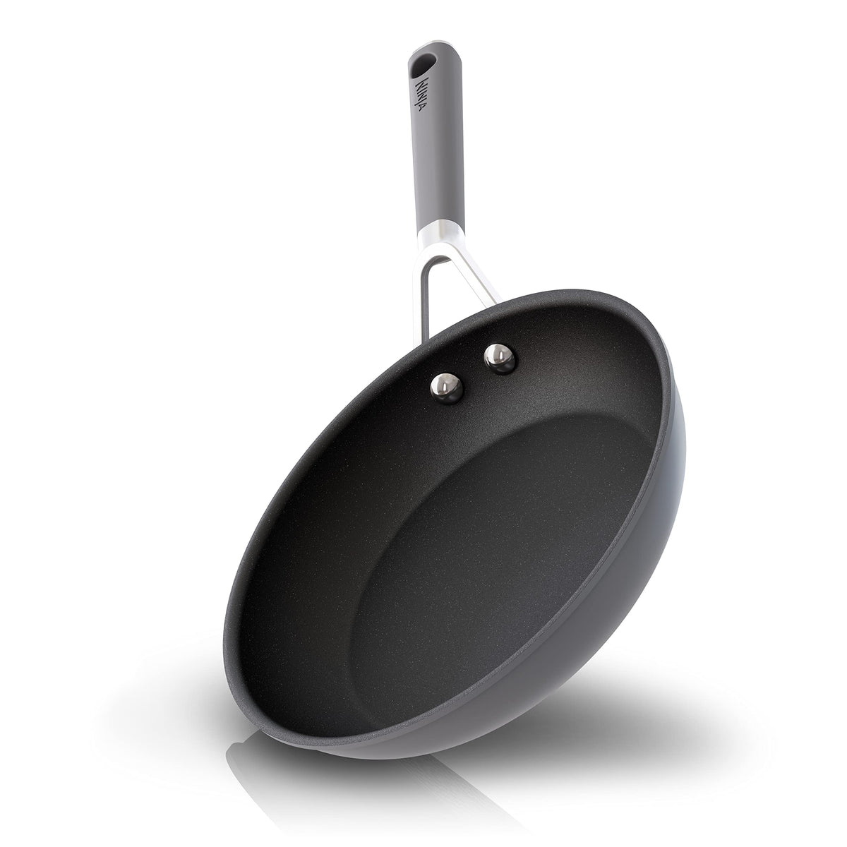 Ninja CW60020 NeverStick Comfort Grip 8" Fry Pan, Nonstick, Durable, Scratch Resistant, Dishwasher Safe, Oven Safe to 400Â°F, Silicone Handles, Grey