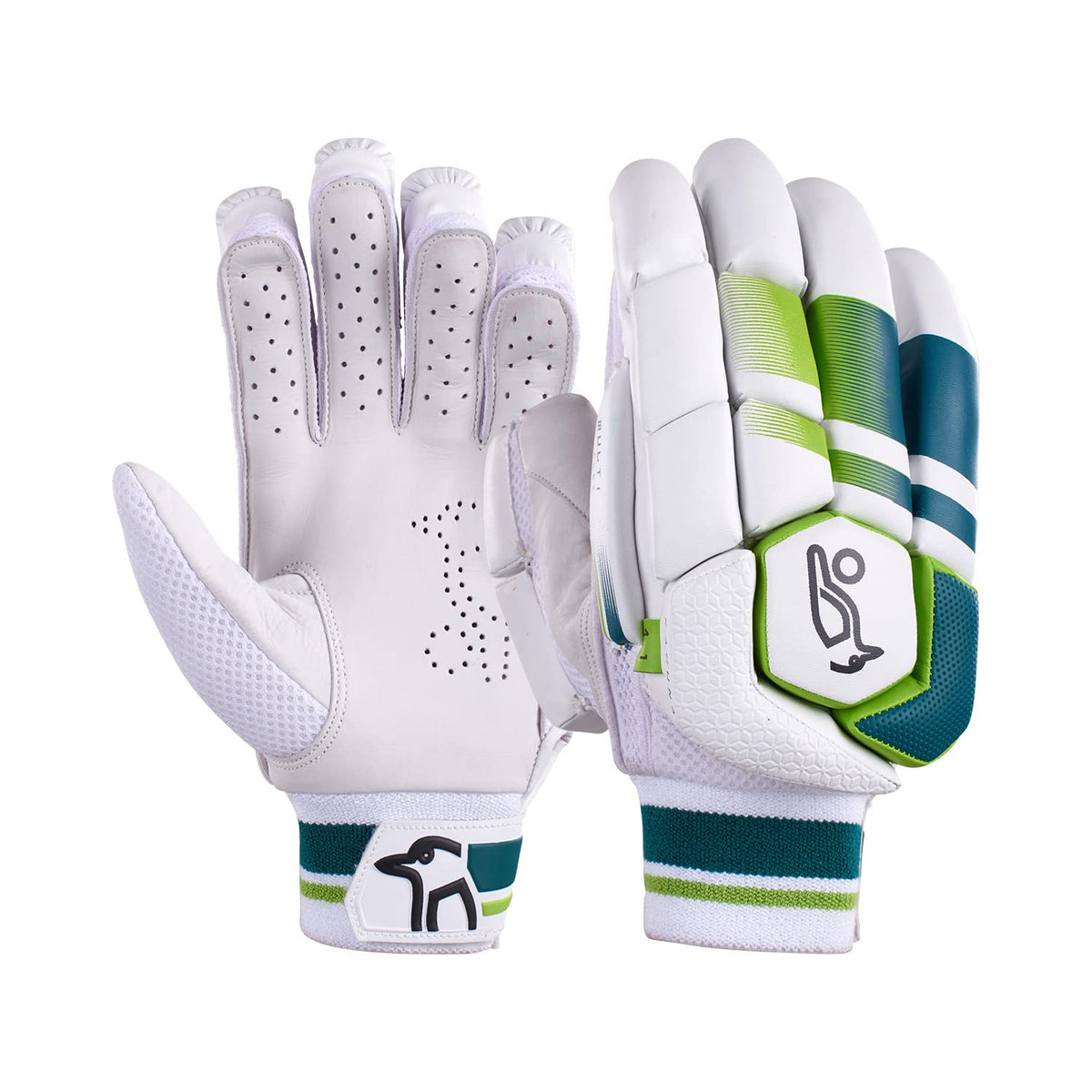 KOOKABURRA Kahuna 4.1 Batting Gloves - y l/h, White/Lime