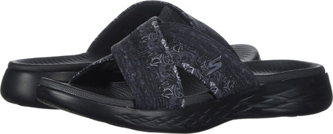 Skechers Women's on -the-Go 600-Monarch Slide Sandal, black, 10 M US