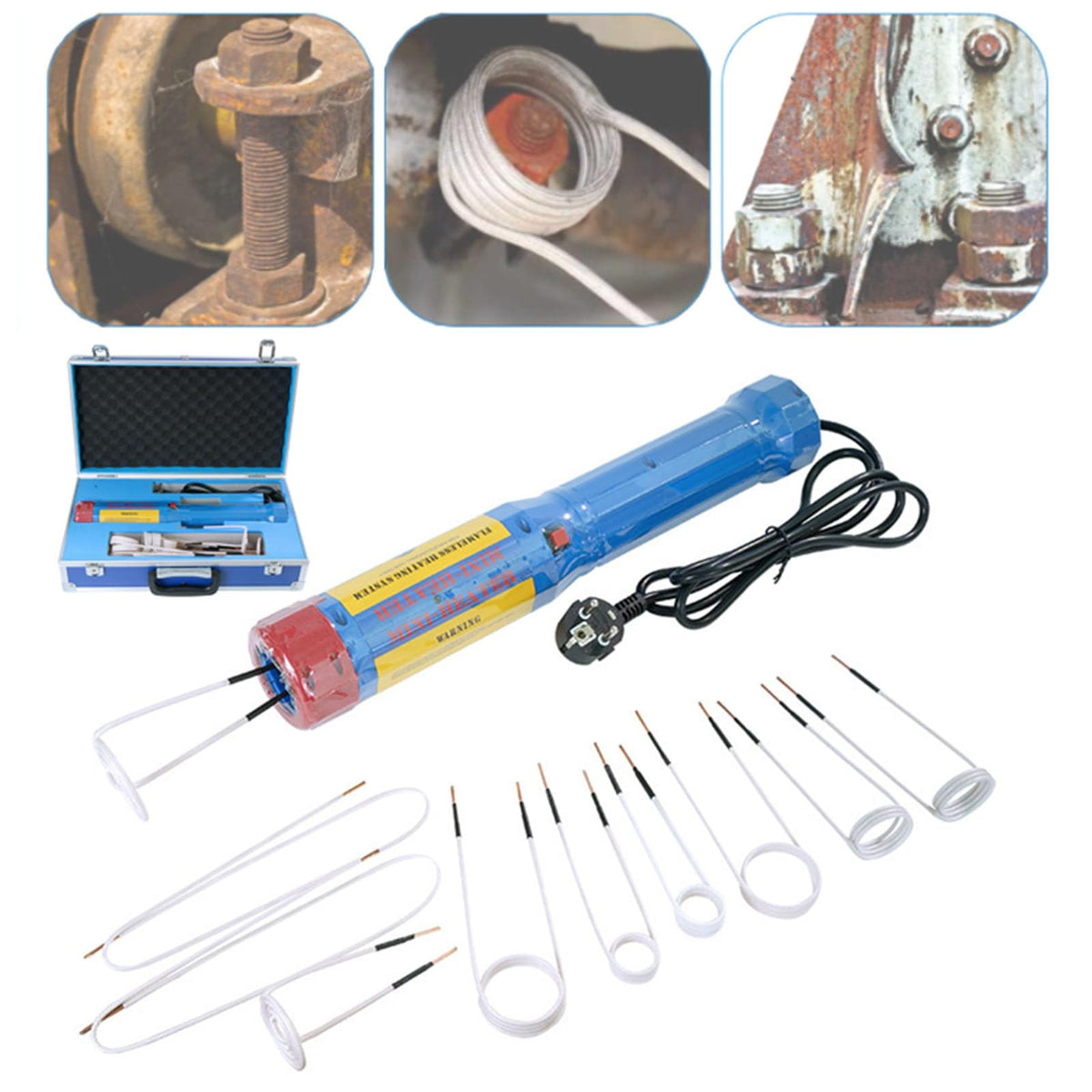 QJJML Magnetic Induction Heater Kit,Rusty Bolts Screw And Hot Assembly Steel Iron Parts Induction Remover,Handheld Mini Car Nut Induction Heater