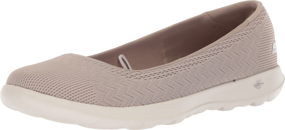 Skechers Women's Go Walk Lite-Dreamer Ballet Flat, Taupe, 10 M US