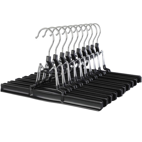 SONGMICS 10-Pack Trousers Hangers, Skirt Hangers, 360 Degree Swivel Hook,Black CRI07B-10,26 x 1.5 x 15.2 centimeters