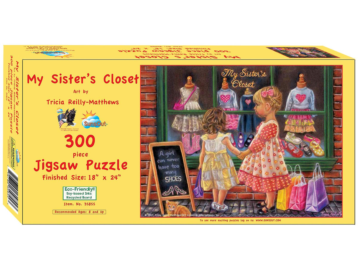 SUNSOUT INC - My Sister's Closet - 300 pc Jigsaw Puzzle by Artist: Tricia Reilly-Matthews - Finished Size 18" x 24" - MPN# 35855